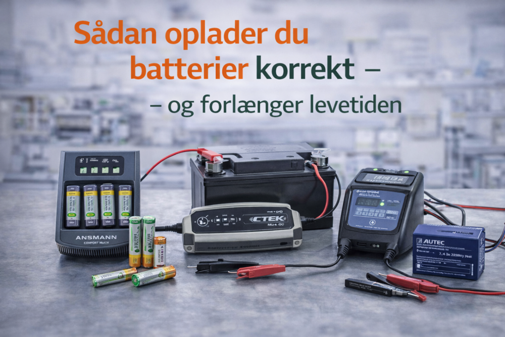 Sådan oplader du batterier korrekt – og forlænger levetiden