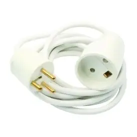 Forlængerledning S4/F4 m/jord 3m hvid - DEALS