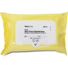Plum WipeClean Alco Free Wipes Small 25 stk. - Overfladedesinfektion