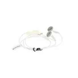 Stereo-øretelefon (hvid) med 3,5 mm jackstik lige - GE-S01BLS-S-02 - Øresnegl