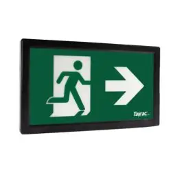 TAURAC Flat Plus Line Sort LED flugtskiltarmatur 3,5W/ 3h - Flugtvejs- og redningsskilte