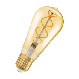 Ledvance E27 LED Pære Vintage 1906 Edison 28 Filament DIM 4W 820 Gold E27 2000K 300lm IP20 dæmpbar - Edison E27 LED pærer
