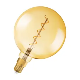 Ledvance E27 LED Pære Vintage 1906 Big Globe 28 Filament DIM 4W 820 Gold E27 2000K 300lm IP20 dæmpbar - G80 og G95 globe E27 LED pærer