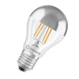 Ledvance E27 LED Pære Classic A 50 Filament Mirror V 6.5W 827 Silver E27 2700K 650lm 300° IP20 - E27 LED pærer