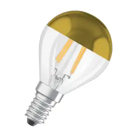 Ledvance E14 LED Pære Star Classic P 34 Filament Mirror Gold 4W 827 Clear E14 2700K 380lm 300° IP20 - Krone E14 LED pærer