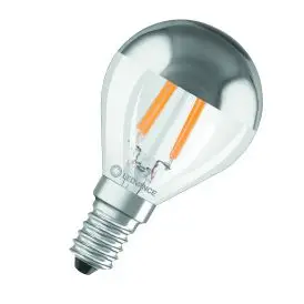 Ledvance E14 LED Pære Classic P 31 Filament Mirror P 4W 827 Silver E14 2700K 350lm 300° IP20 - Krone E14 LED pærer