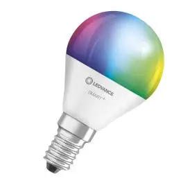Ledvance SMART WiFi P40 4,9W 230V RGBW FR E14 SINGLE PACK 2700K 470lm 180° IP20 hvid dæmpbar - Smart armaturer