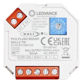 Ledvance Betjeningsenhed PUSH CONTROL UNIT FLUSH MOUNT DALI-2 TW 2,50 W IP20 hvid dæmpbar - Lysstyring